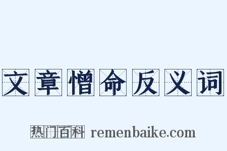 文章憎命反义词是什么意思的图片